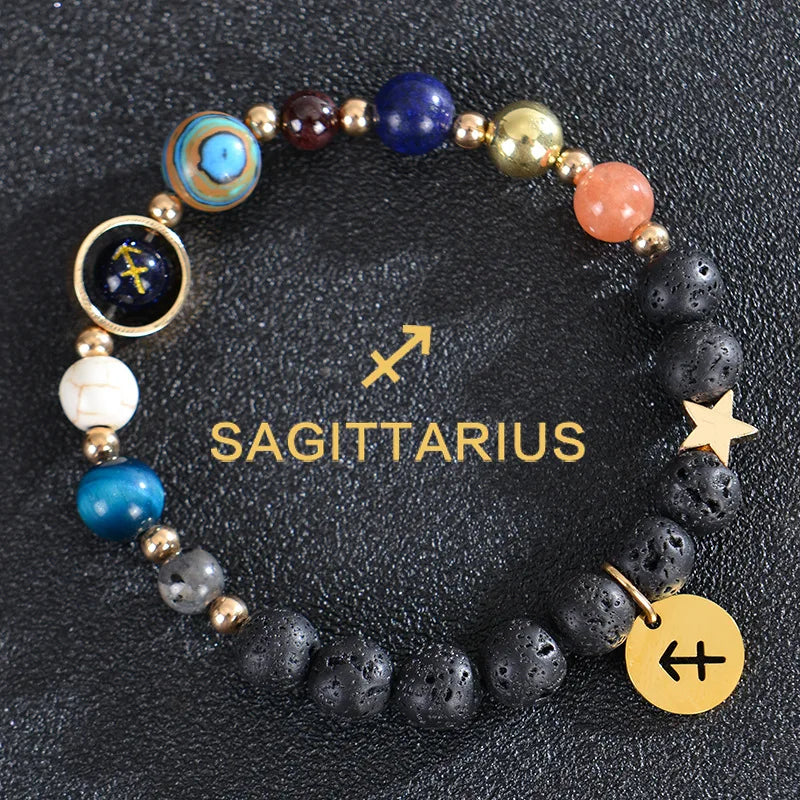 Handcrafted Natural Crystal Zodiac Bracelet For Women