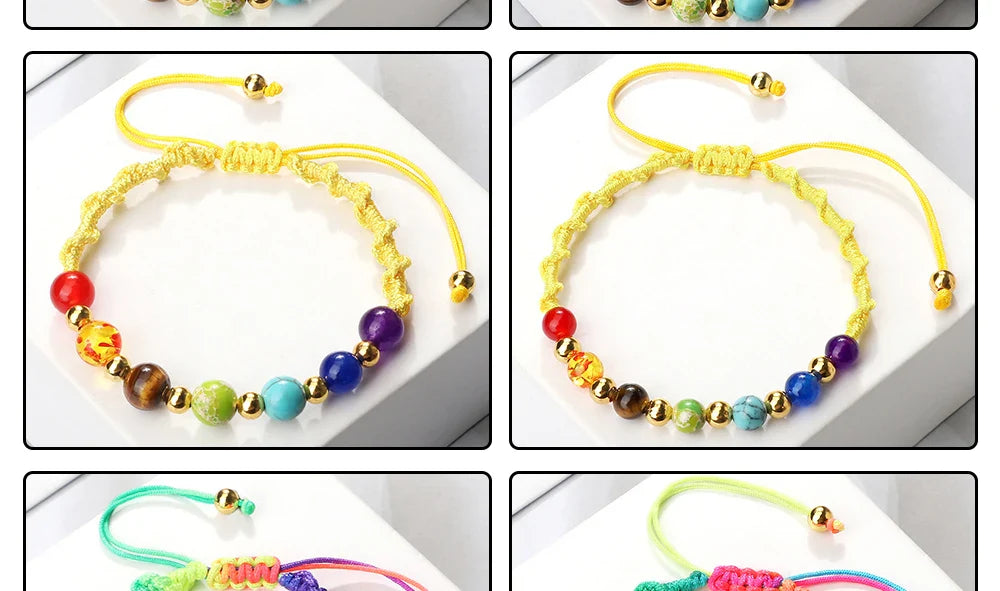 7 Chakra Gemstone Bracelet For Balance Unisex