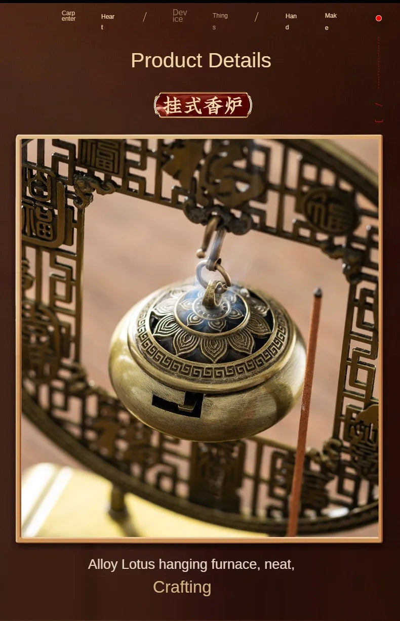 Five Blessings Incense Burner Sandalwood Taoist Ornaments