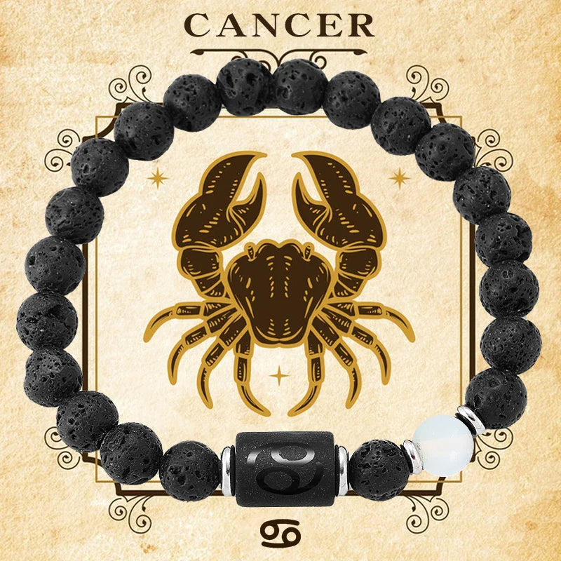 12 Zodiac Signs Natural Gemstone Bracelets For Friendship