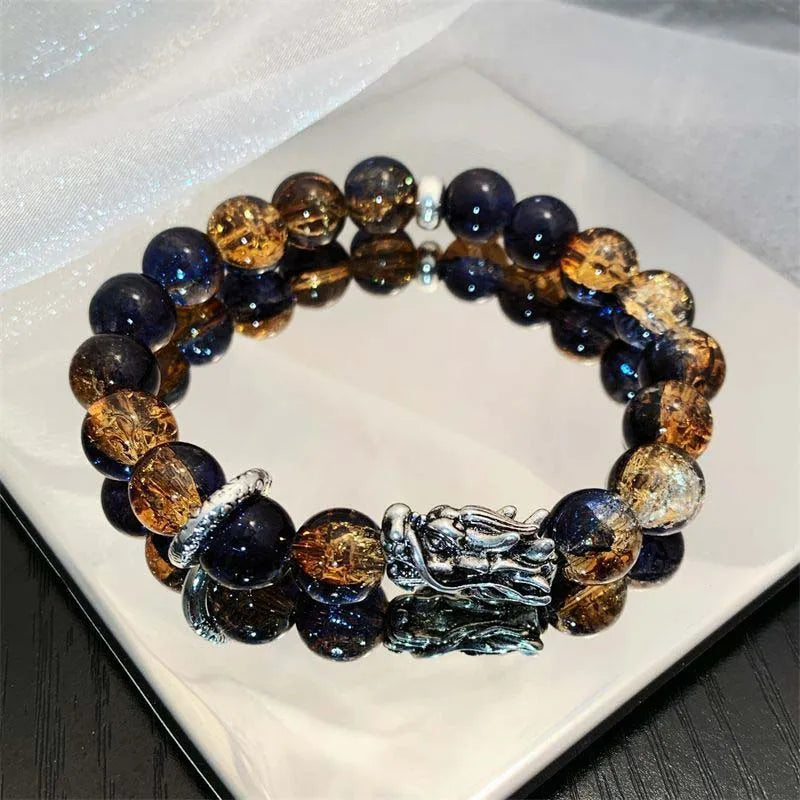 Blue Crystal Dragon Bracelet - for Balance
