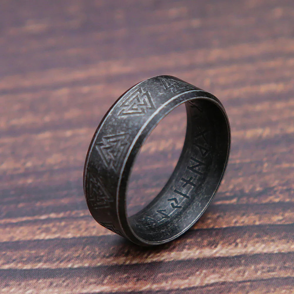 Retro Viking Rune Ring Unisex 316L Stainless Steel Odin