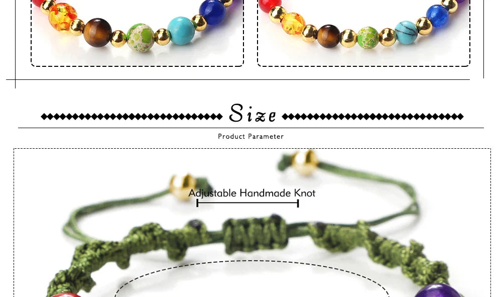 7 Chakra Gemstone Bracelet For Balance Unisex