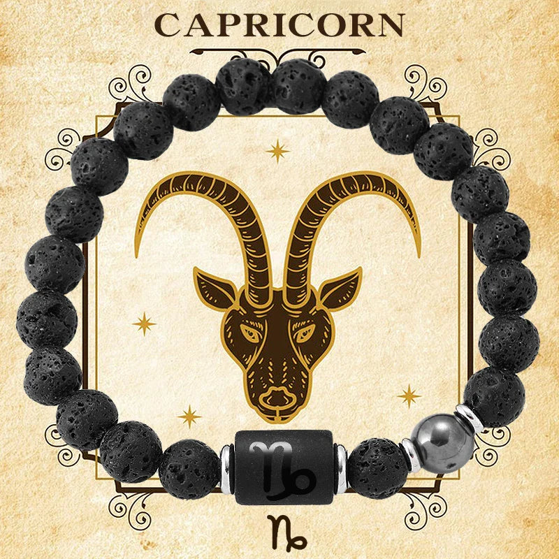 12 Zodiac Signs Natural Gemstone Bracelets For Friendship