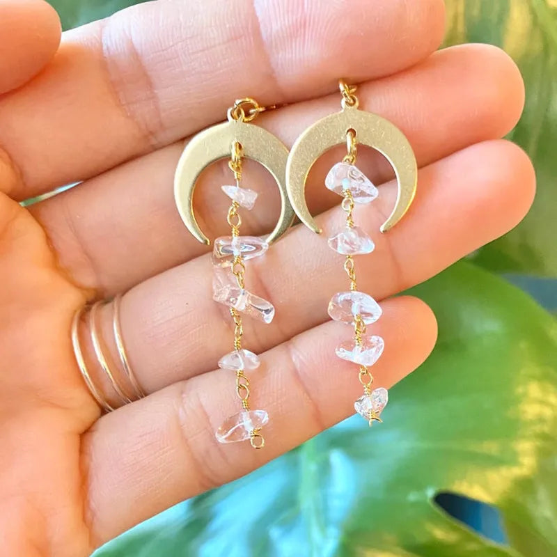 Bohemian Sun Moon Earrings