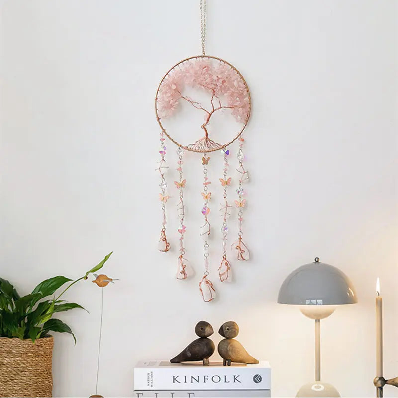 Rose Quartz Tree Of Life Suncatcher Love Gift For Women