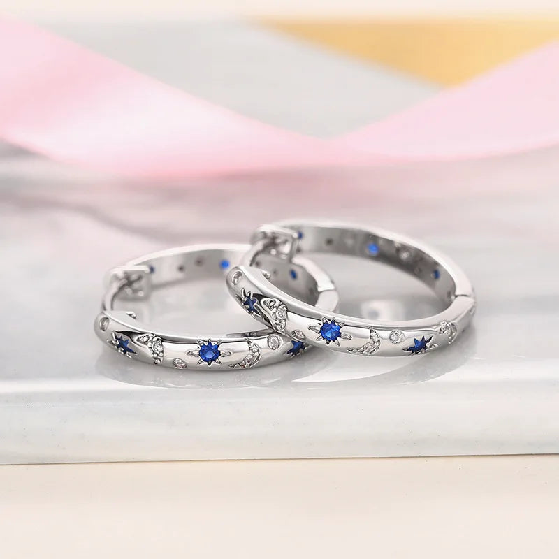 Sun And Moon Hoop Earrings