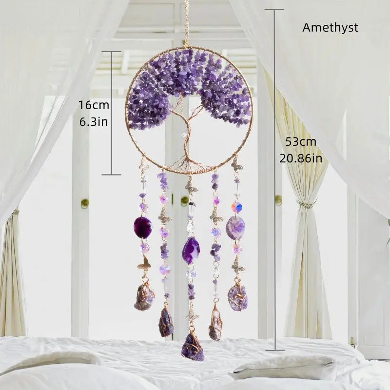 Rose Quartz Tree Of Life Suncatcher Love Gift For Women