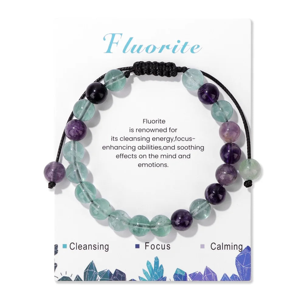 Amethyst Fluorite Bracelet - Energy Balance
