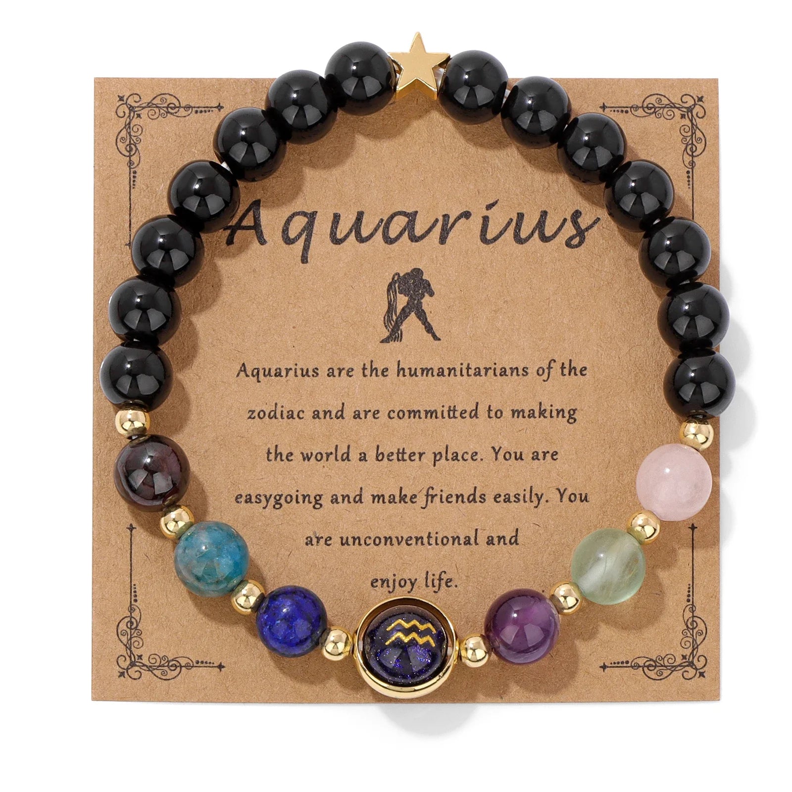 Obsidian Tiger Eye Zodiac Bracelet Balance