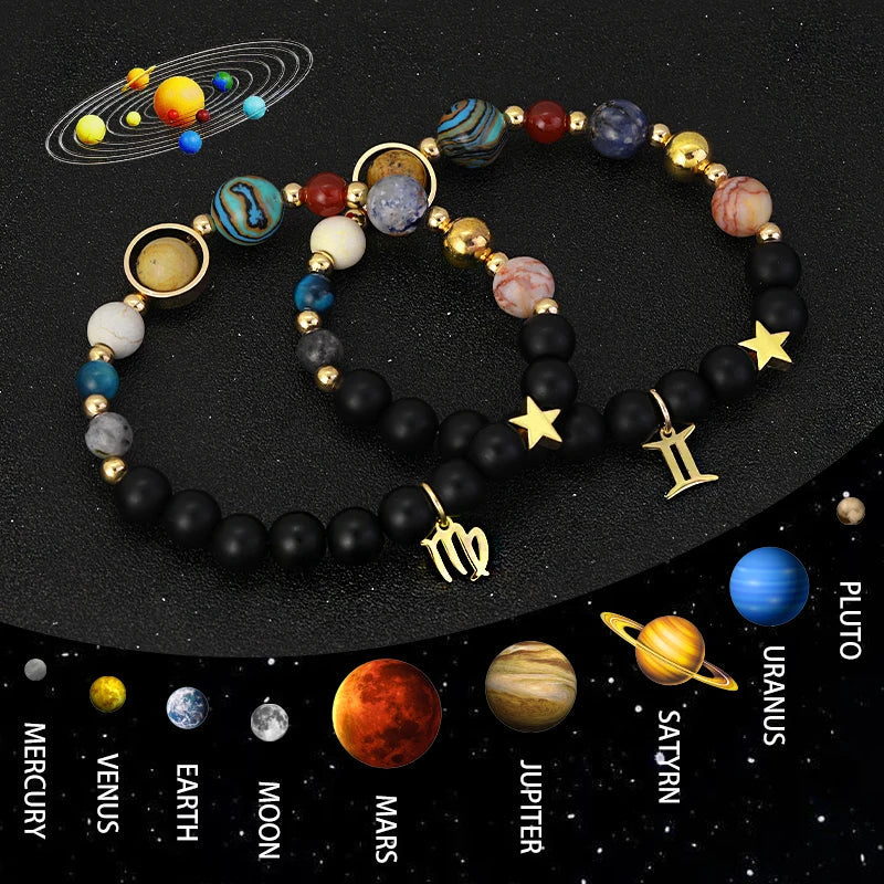 Planet Bracelet Eight Planets Stones Zodiac Signs Gift