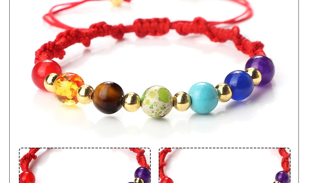7 Chakra Gemstone Bracelet For Balance Unisex
