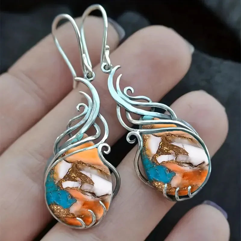 Bohemian Turquoise Earrings For Women Vintage Jewelry Gift