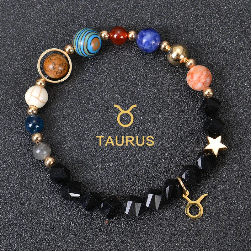 Handcrafted Natural Crystal Zodiac Bracelet For Women