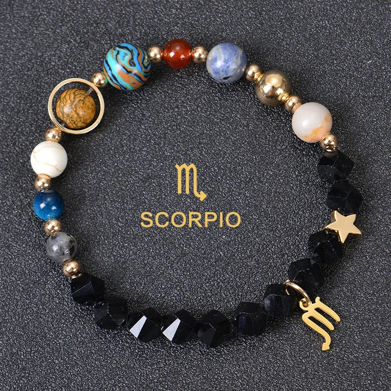 Handcrafted Natural Crystal Zodiac Bracelet For Women