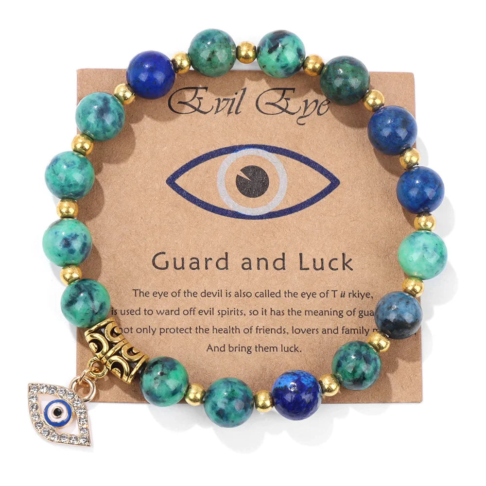 Natural Evil Eye Beads Bracelet Protection Gift For Women