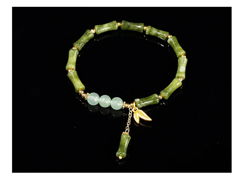 JD Southern Jade Bamboo Leaf Pendant Bracelet Limited
