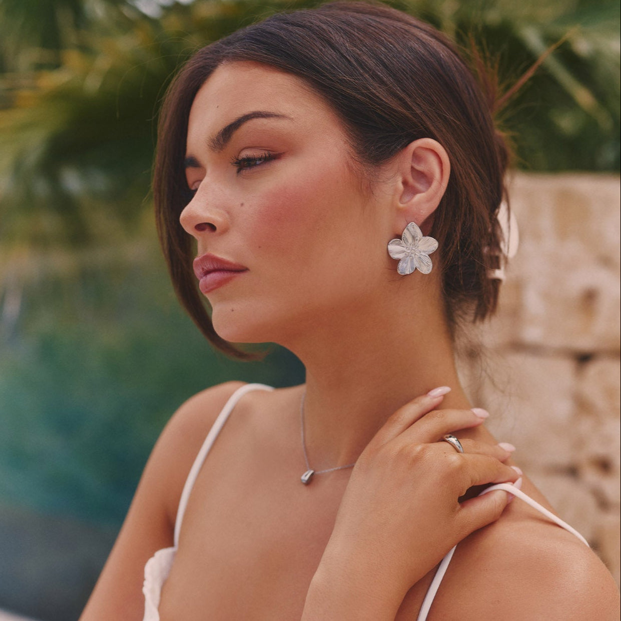 FLOWER EARRINGS SILVER