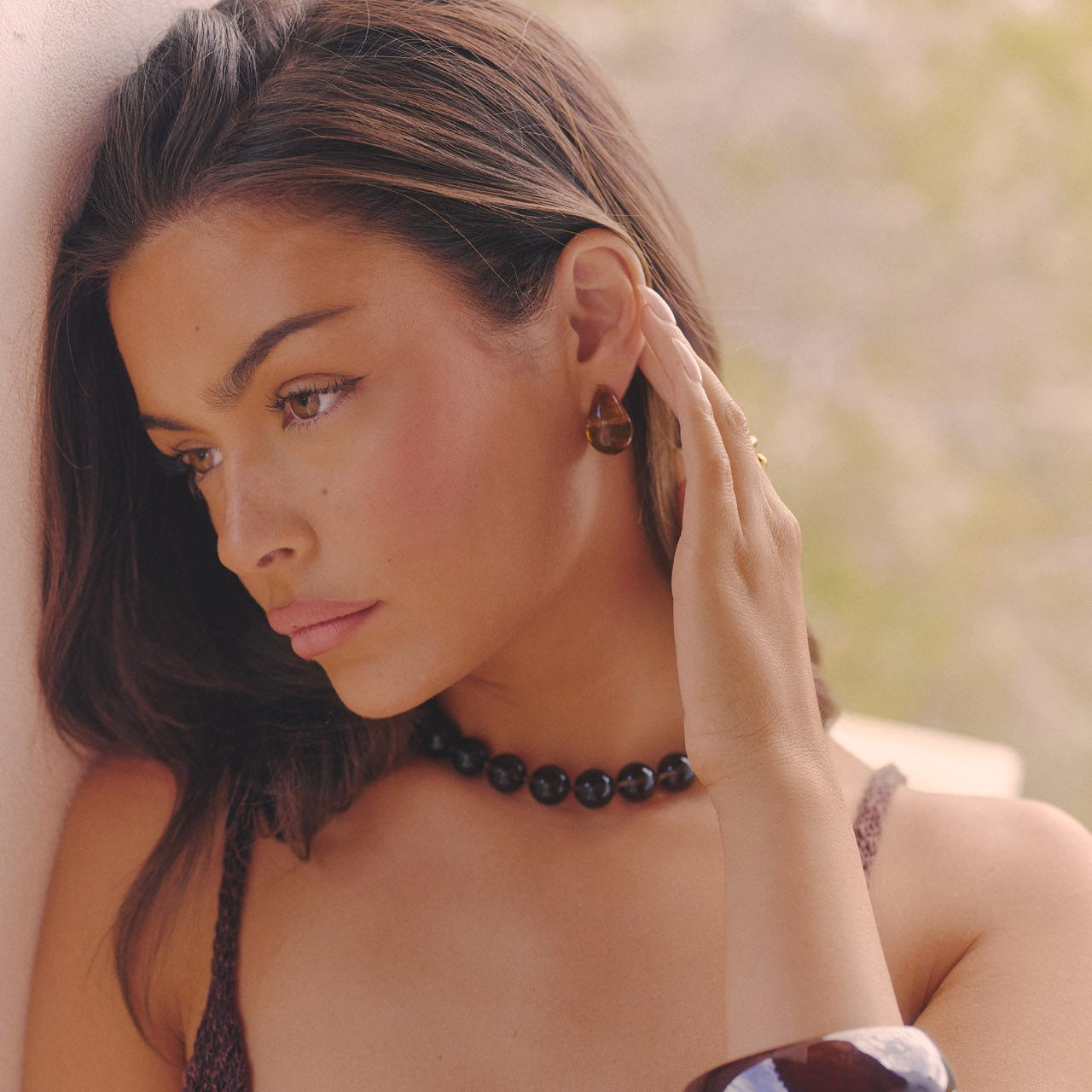 COFFEE TEAR DROP EARRINGS