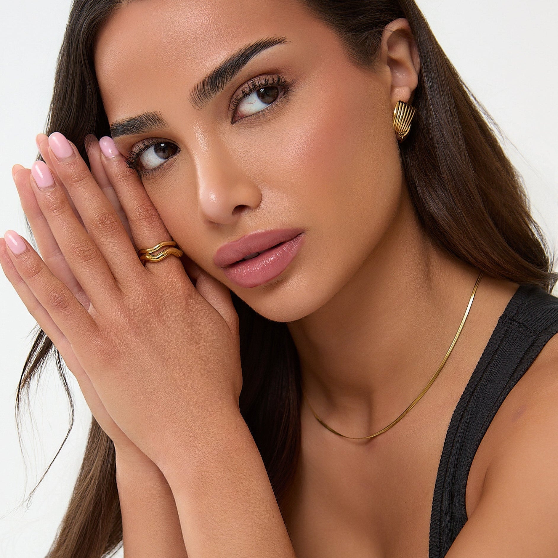 GOLD TEXTURED NECKLACE 2MM