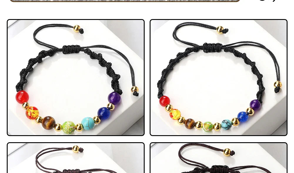 7 Chakra Gemstone Bracelet For Balance Unisex
