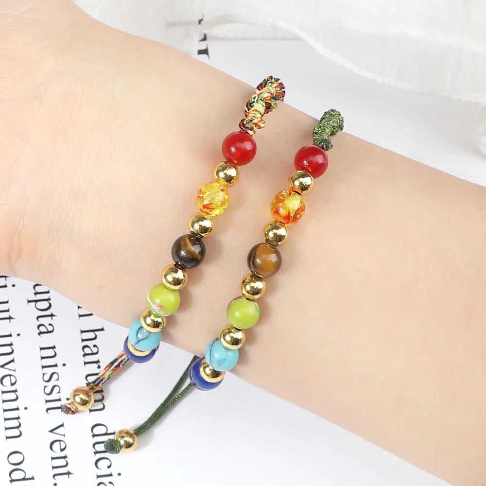7 Chakra Gemstone Bracelet For Balance Unisex