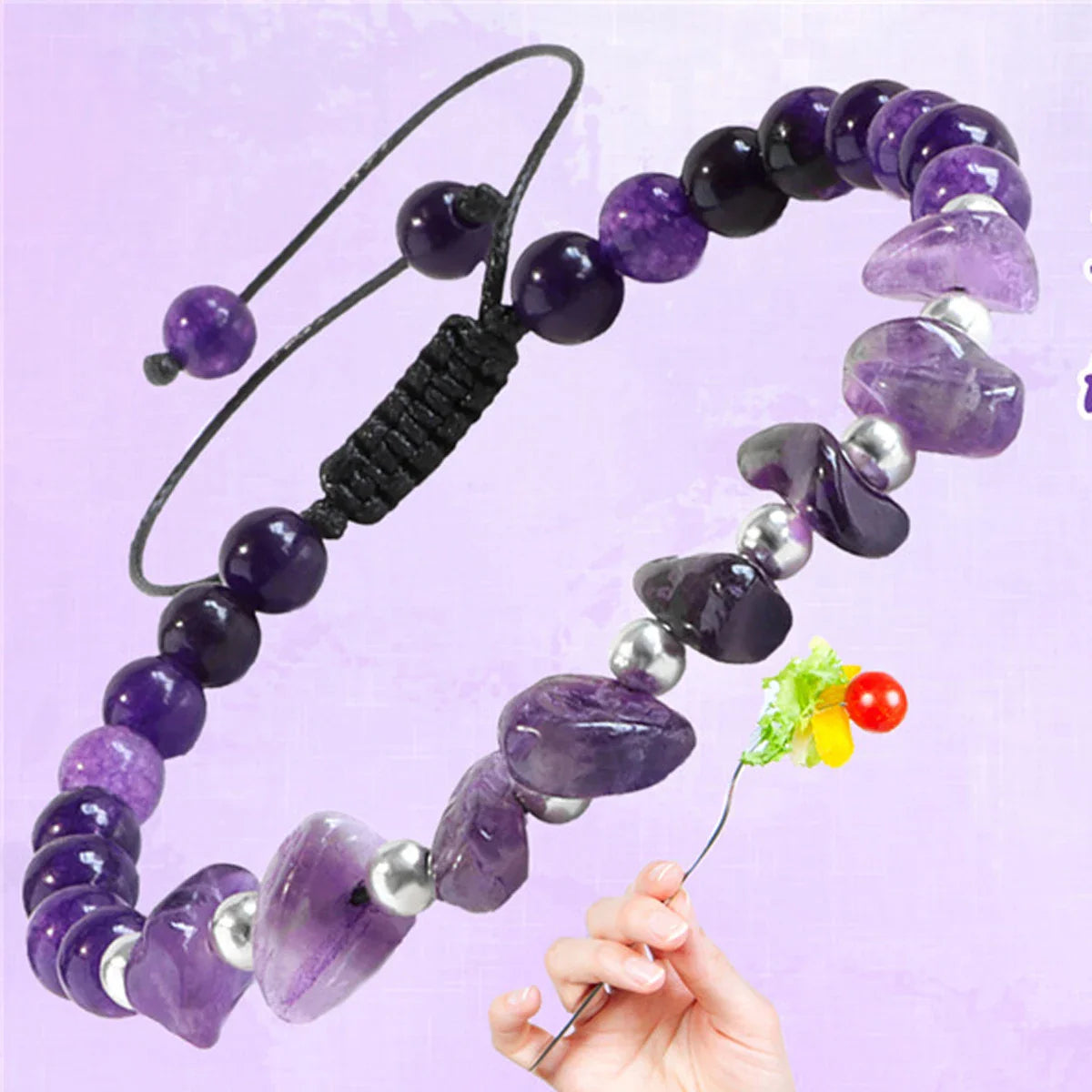 Handcrafted Amethyst Bracelet Set for Healing, Balance, and Meditation