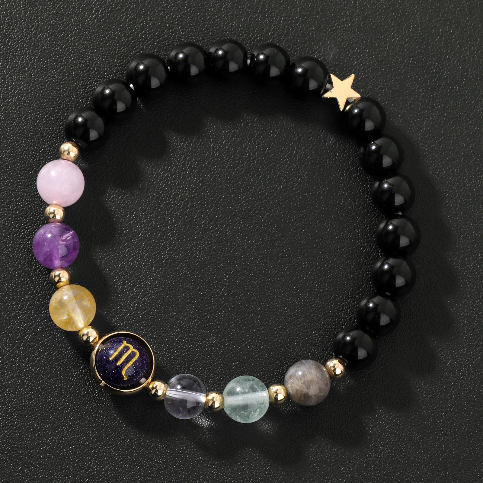 Obsidian Tiger Eye Zodiac Bracelet Balance
