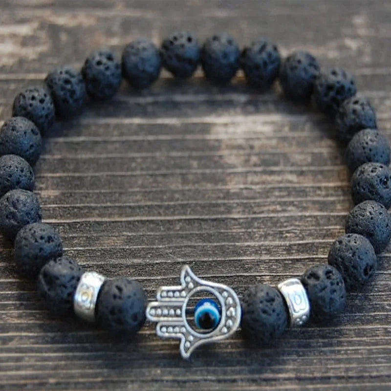 Black Tourmaline Hematite Rose Quartz Lepidolite Bracelet