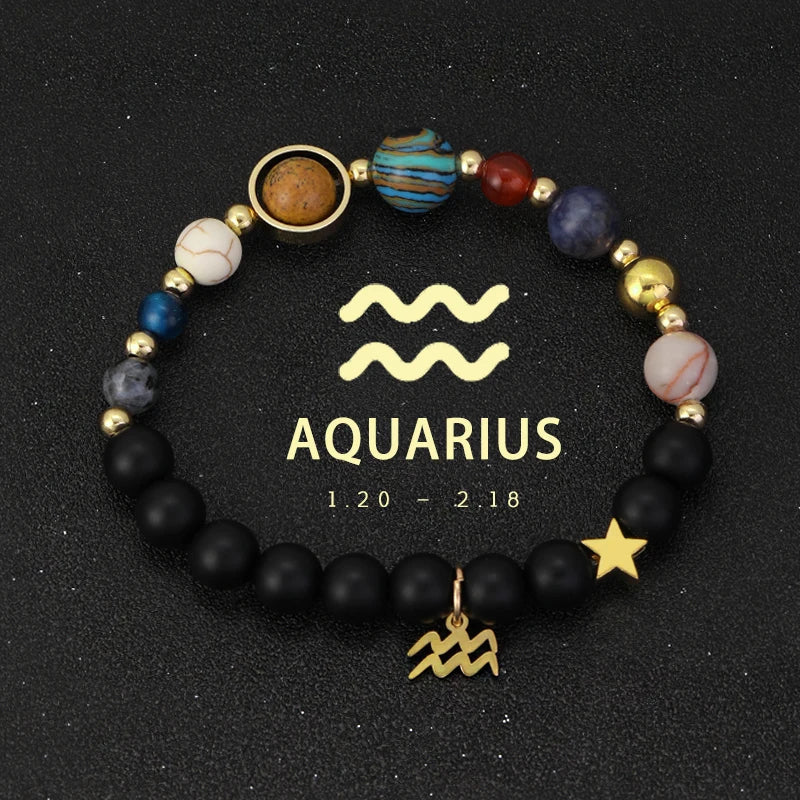 Planet Bracelet Eight Planets Stones Zodiac Signs Gift