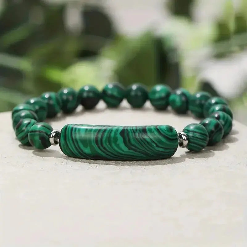 Turquoise Malachite Bracelet Unisex Balance