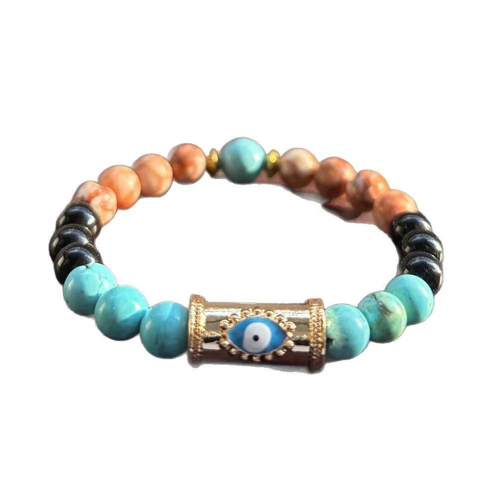 Handcrafted Evil Eye Beaded Bracelet, Protection Unisex