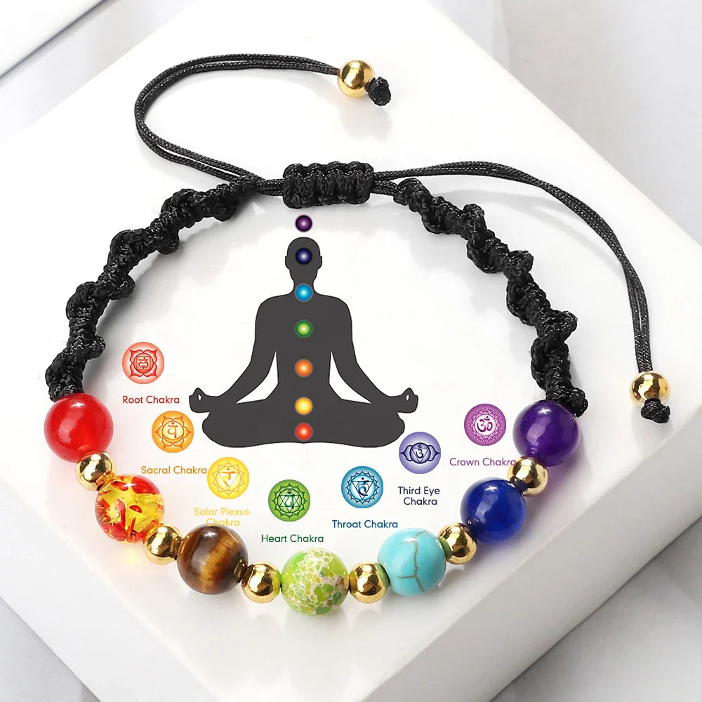 7 Chakra Gemstone Bracelet For Balance Unisex