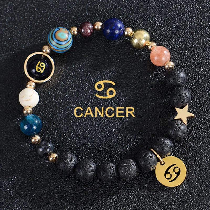 Handcrafted Natural Crystal Zodiac Bracelet For Women