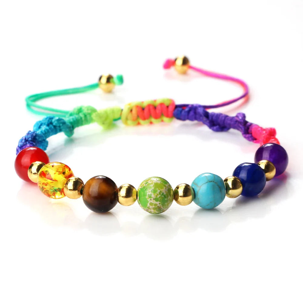 7 Chakra Gemstone Bracelet For Balance Unisex