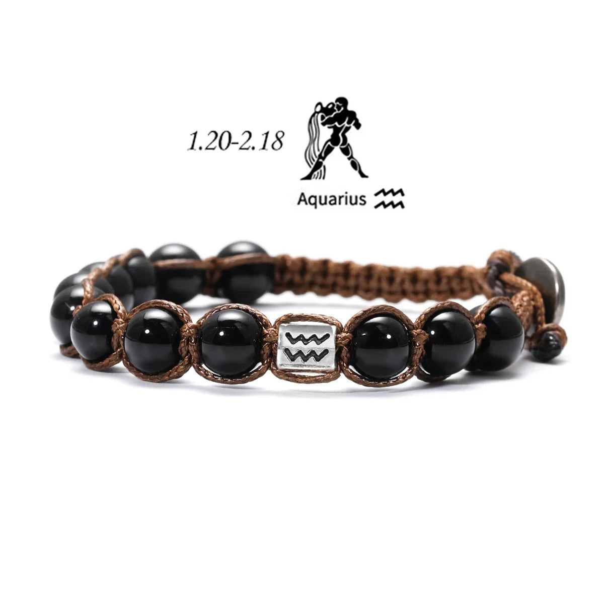 Obsidian 12 Zodiac Bracelet - Protection Energy