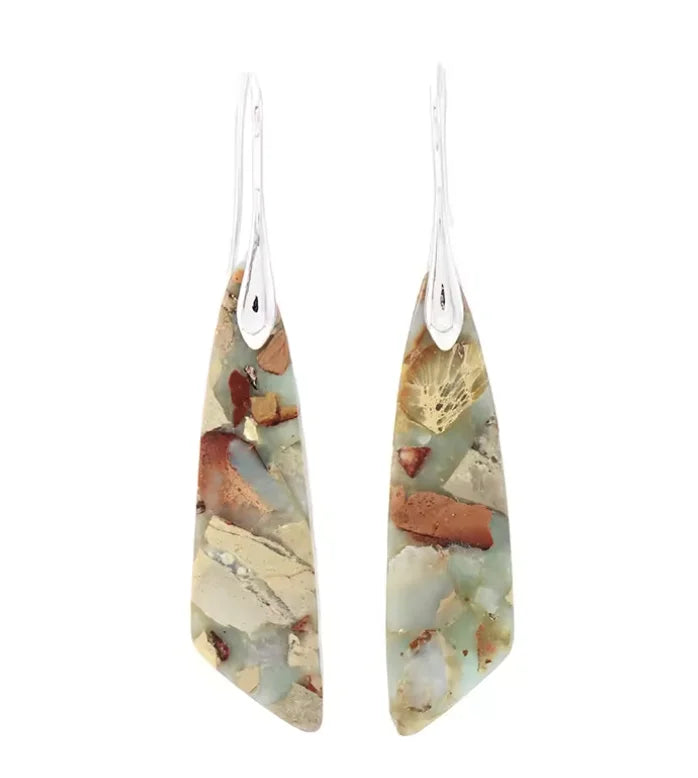 Boho Teardrop Coloured Stone Earrings