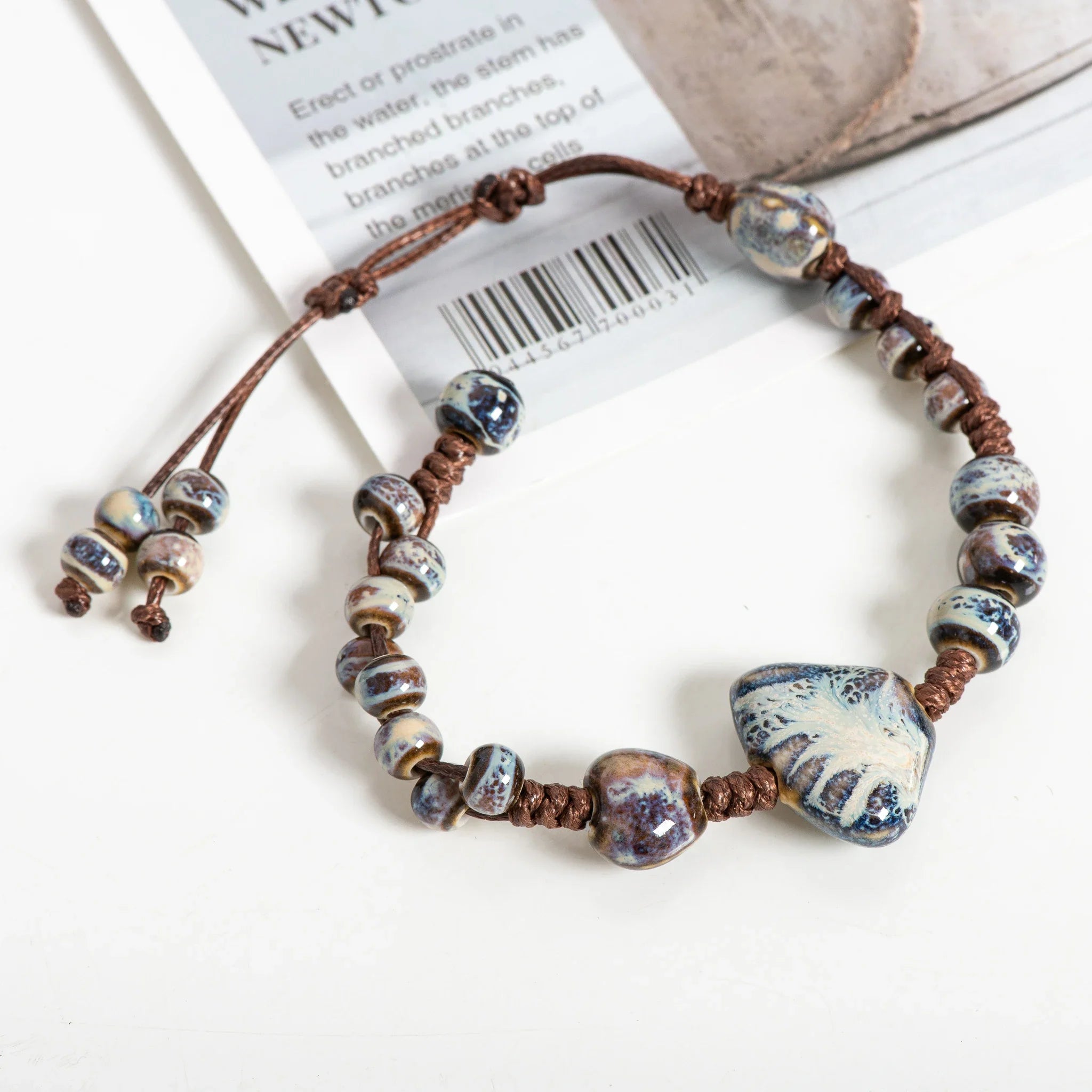 Ceramic Bracelet Blue Butterfly Shell Boutique