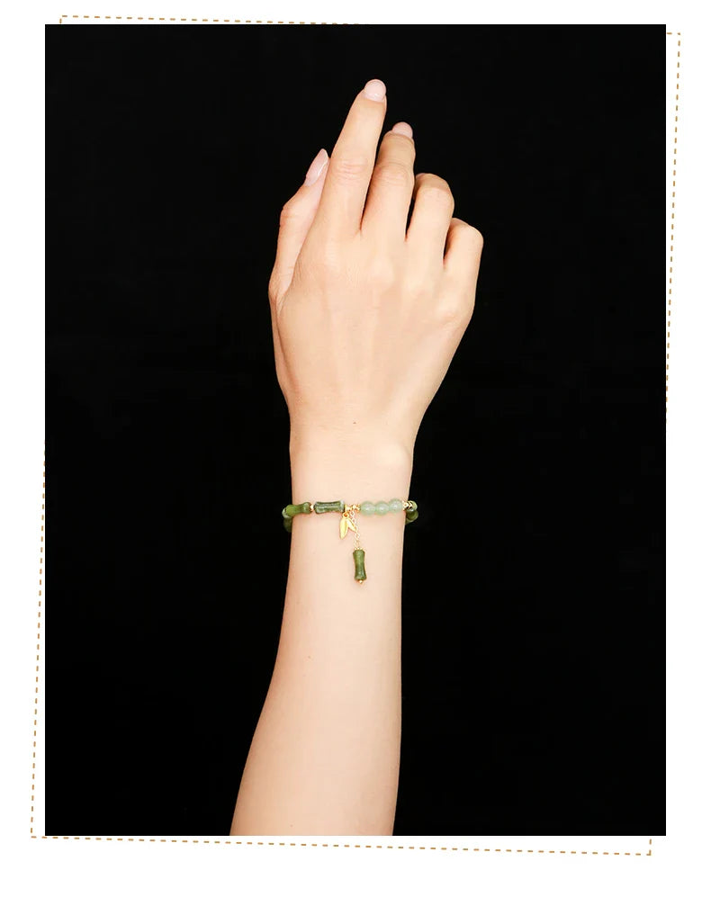 JD Southern Jade Bamboo Leaf Pendant Bracelet Limited