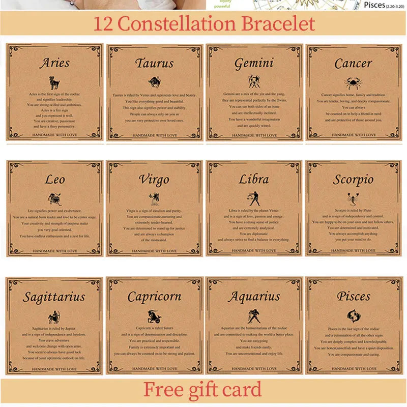 Handcrafted Natural Crystal Zodiac Bracelet For Women