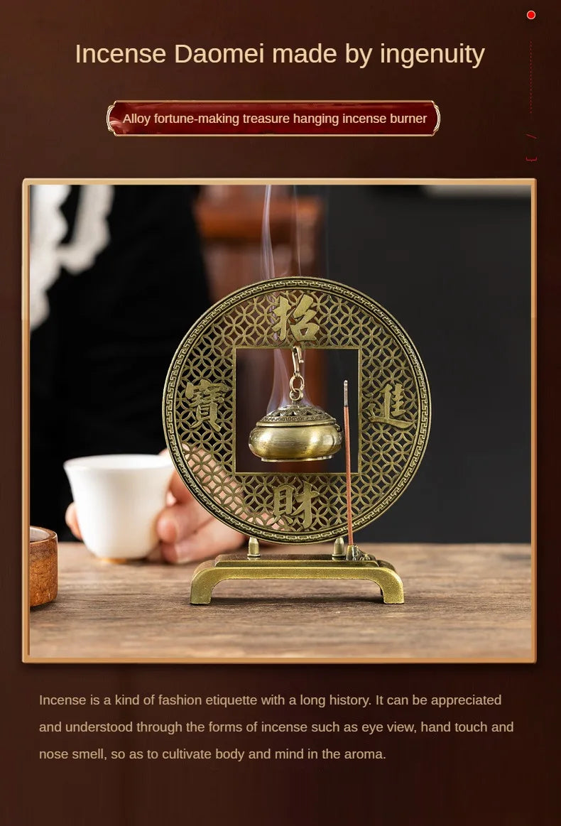 Five Blessings Incense Burner Sandalwood Taoist Ornaments