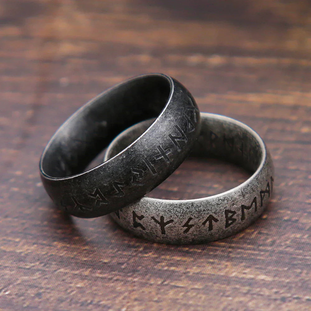 Retro Viking Rune Ring Unisex 316L Stainless Steel Odin