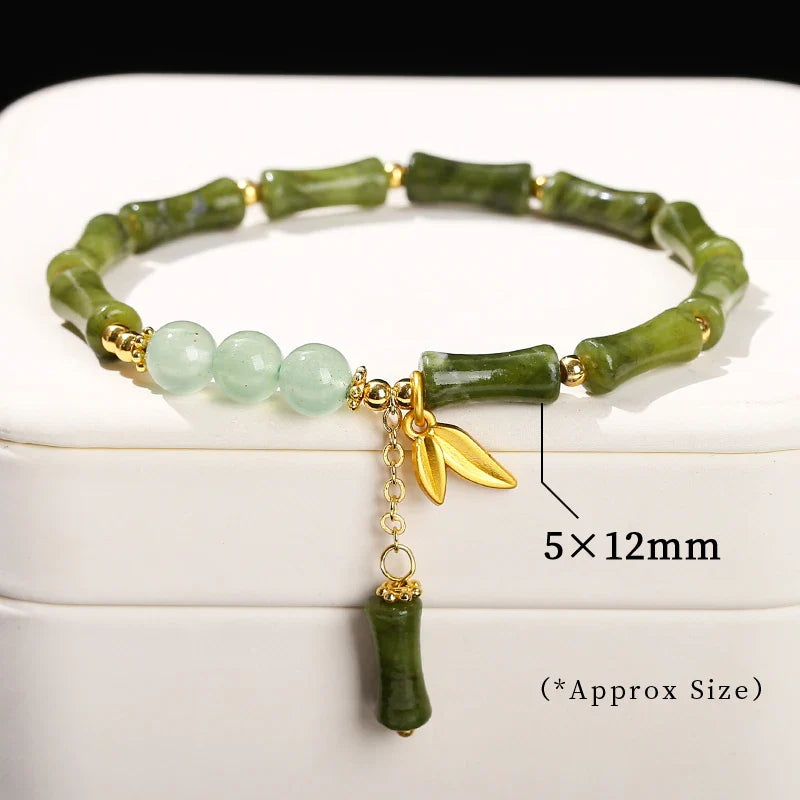 JD Southern Jade Bamboo Leaf Pendant Bracelet Limited