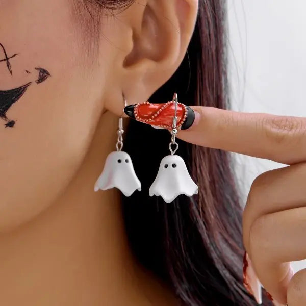 Vampire Bat Red Crystal Earrings
