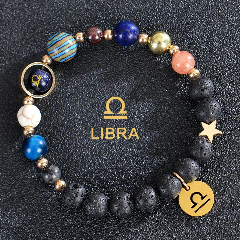Handcrafted Natural Crystal Zodiac Bracelet For Women