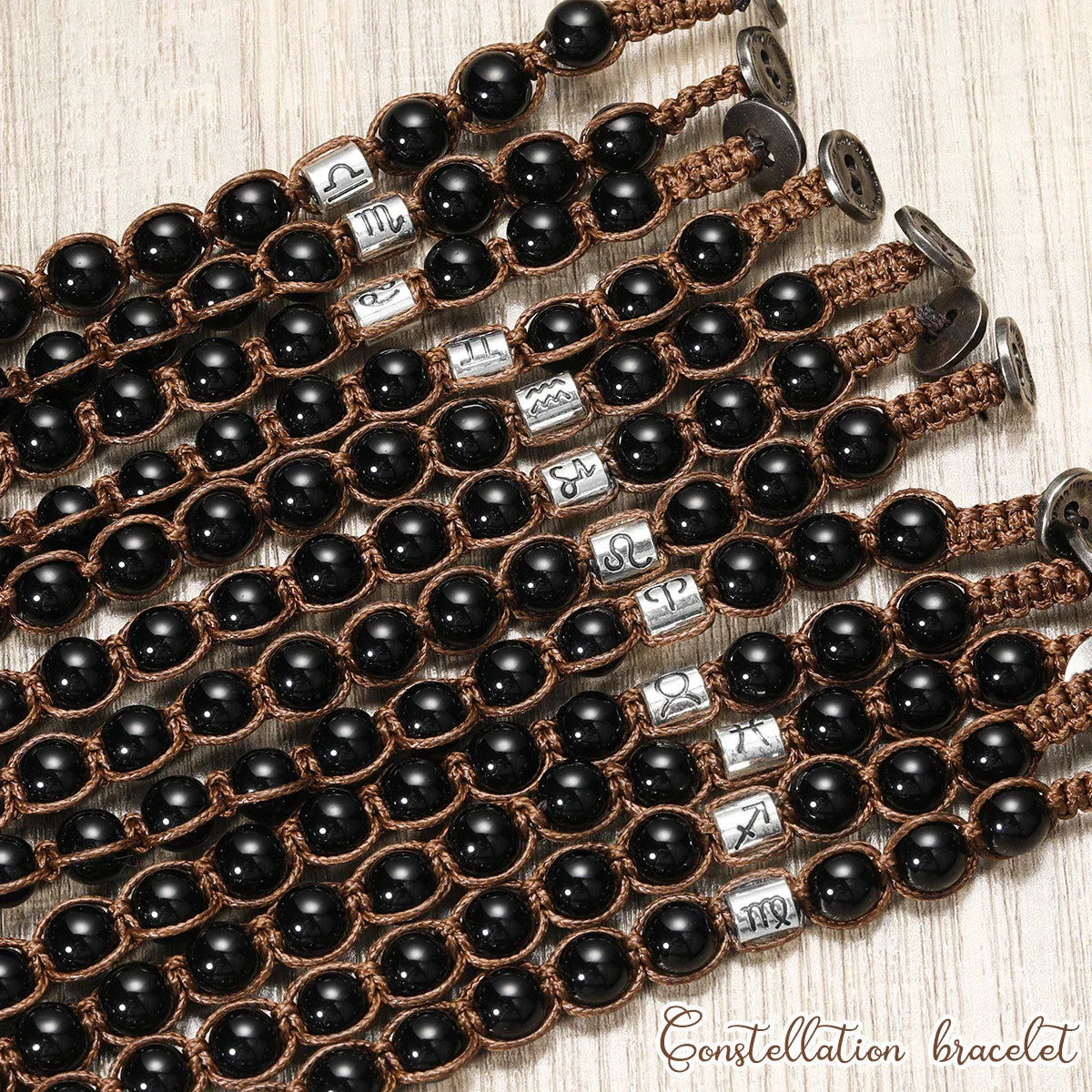 Obsidian 12 Zodiac Bracelet - Protection Energy