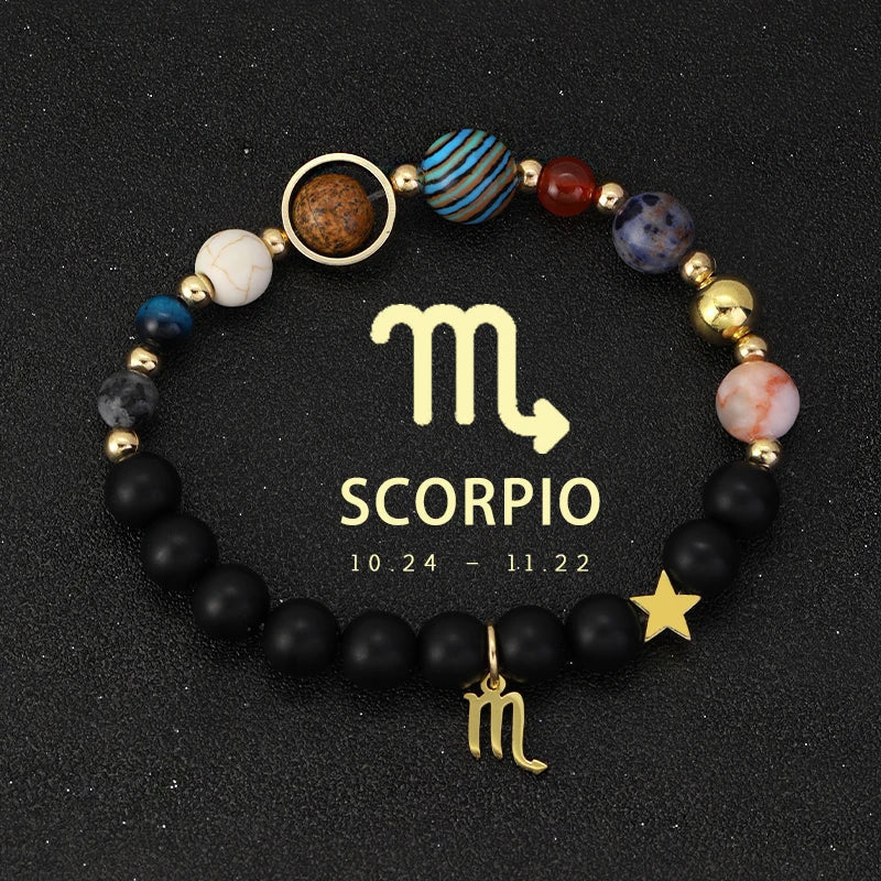 Planet Bracelet Eight Planets Stones Zodiac Signs Gift
