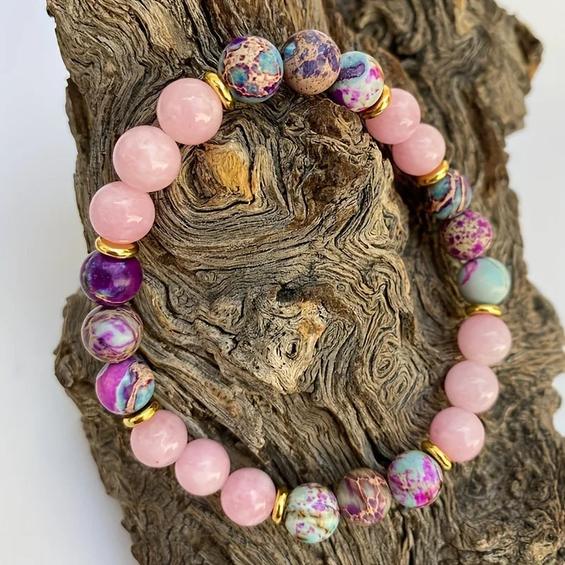 Attract Love Bracelet Colorful Imperial Jasper Rose Quartz