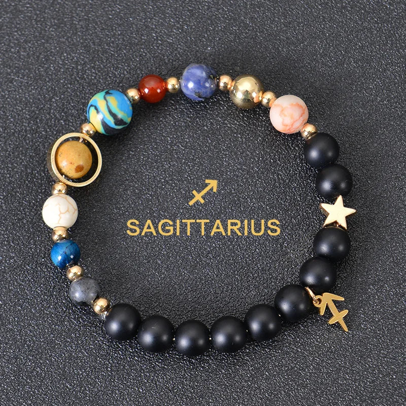 Handcrafted Natural Crystal Zodiac Bracelet For Women