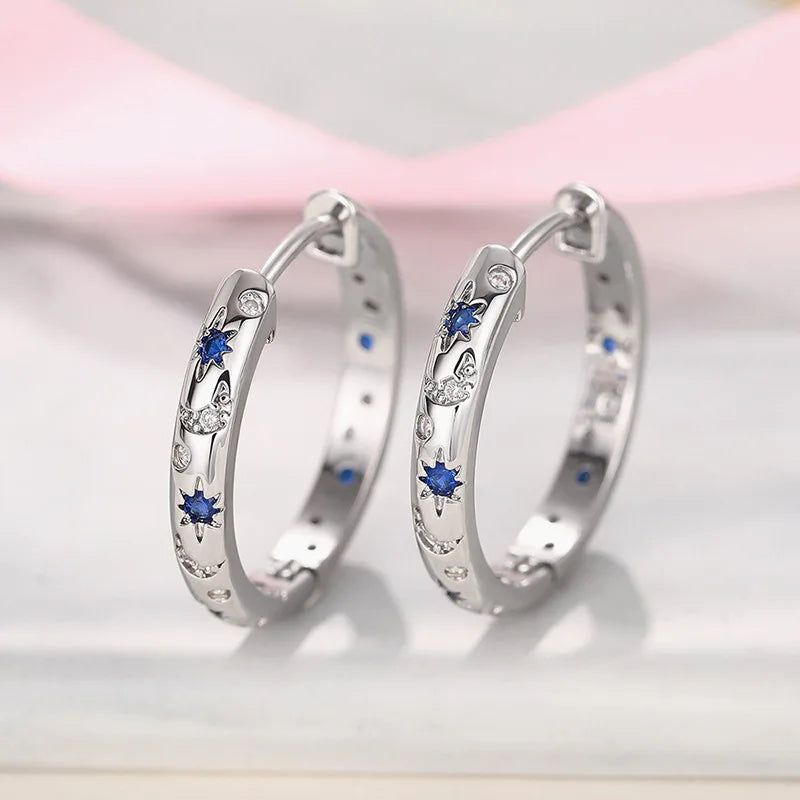 Sun And Moon Hoop Earrings